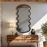 Flowing Contour Accent Mirror in livingroom